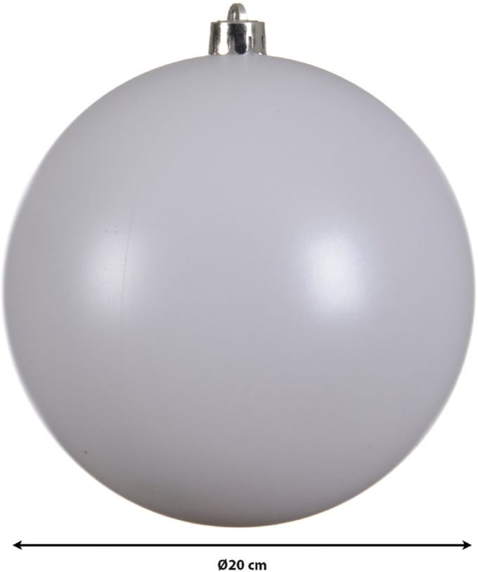 Decoris Kerstbal - wit - groot - 20 cm - kunststof - mat - kerstversiering