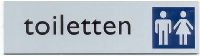 Bord 'Toiletten' ALULOOK 165 x 45 mm