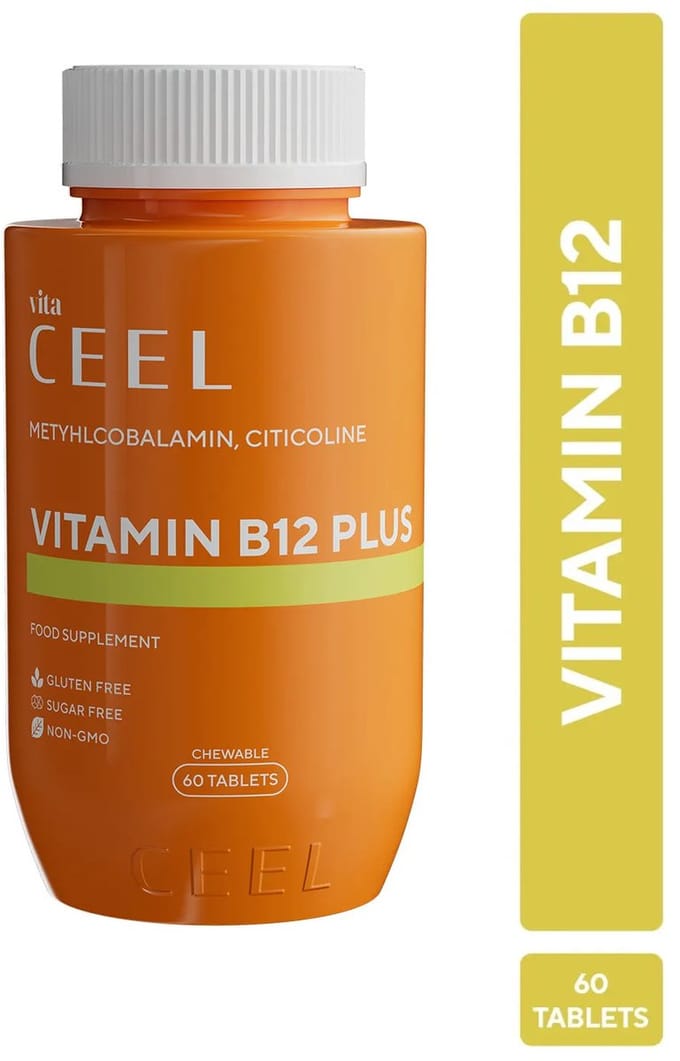 Vita Ceel B12 Plus: Hooggedoseerde Methylcobalamine & Citicoline voor Optimale Focus en Geheugen - 60 stuks