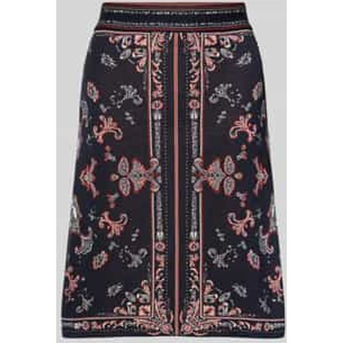 Knielange gebreide rok in all-over look