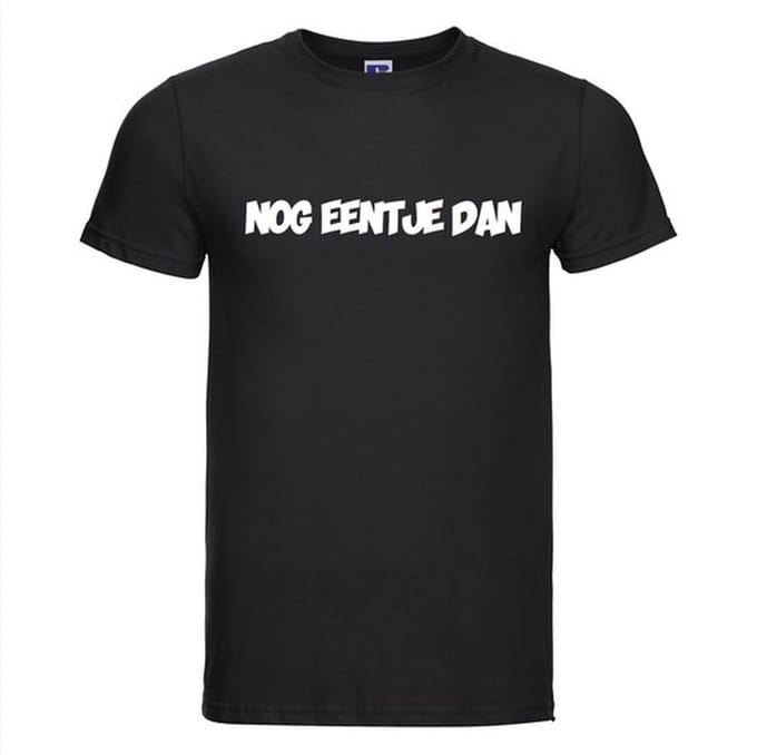 Nog eentje dan T-shirt - 100% Katoen - Maat L - Classic Fit - Zwart