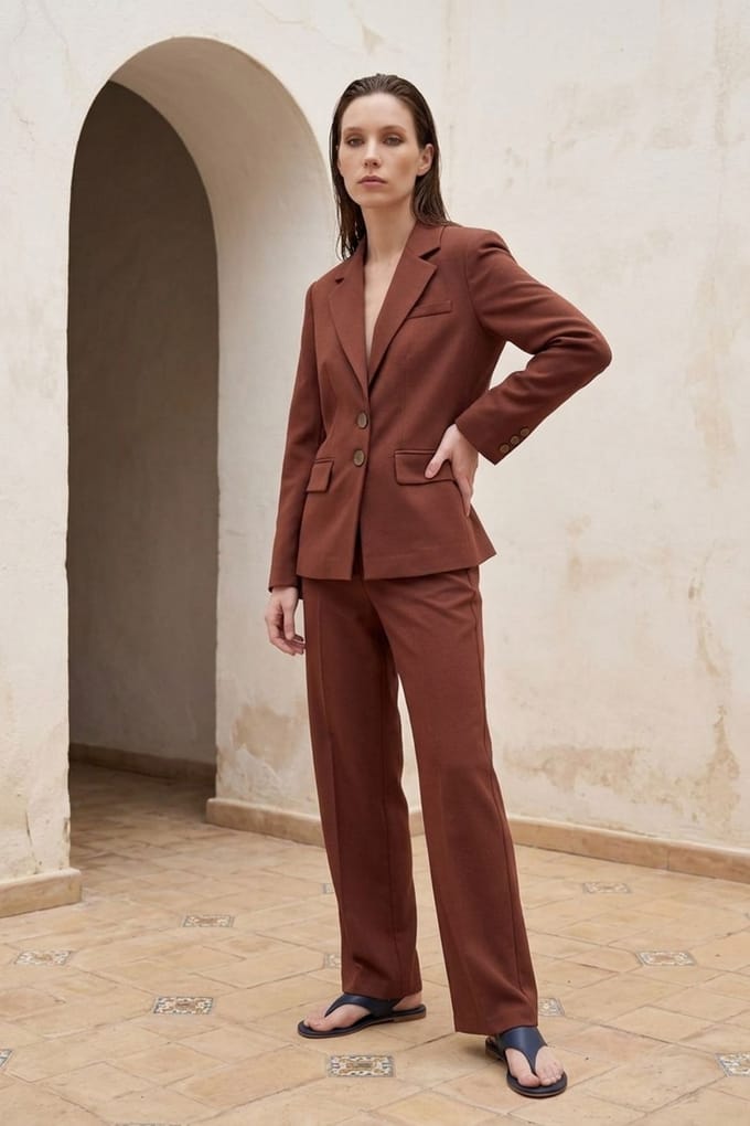 Dames blazerjack met regular fit