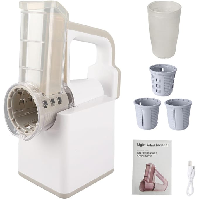 Draadloze Elektrische Roterende Kaasrasp Groentesnijder 3 In 1 Handheld Groenteshredder Salade