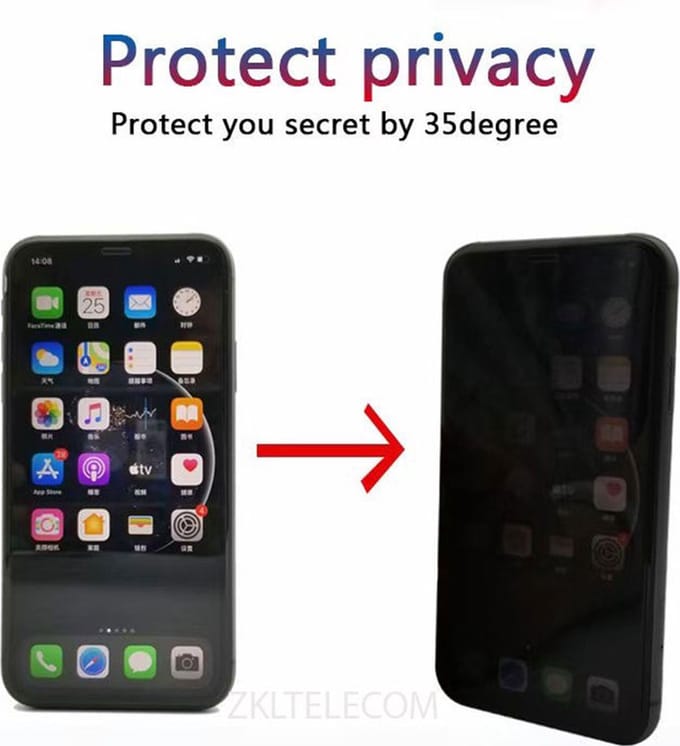 iPhone 13 / 13 Pro Privacy Gehard Glas Tempered Glass Screen Protector Cover met Cleaning Set