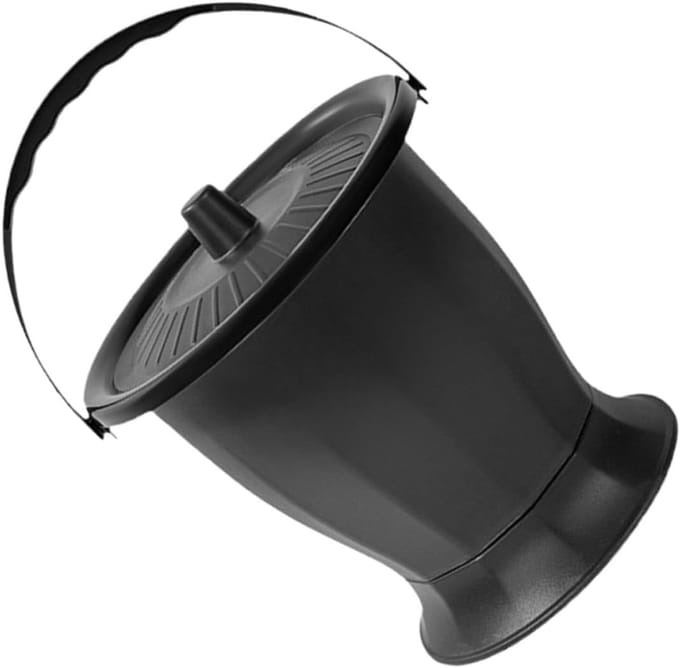 Draagbaar Toilet - Nachtpot - Thuisgebruik - Geurafsluitend - 23.5 cm - Zwart