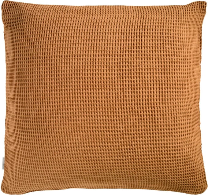 Heckett & Lane Wafel Kussensloop Katoen - cognac brown 50x50cm
