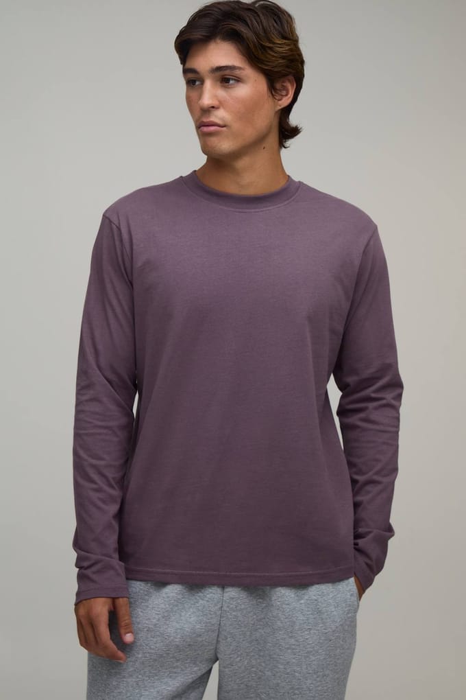 Essentieel Regular Fit Shirt Met Lange Mouwen | Mauve | Size Large