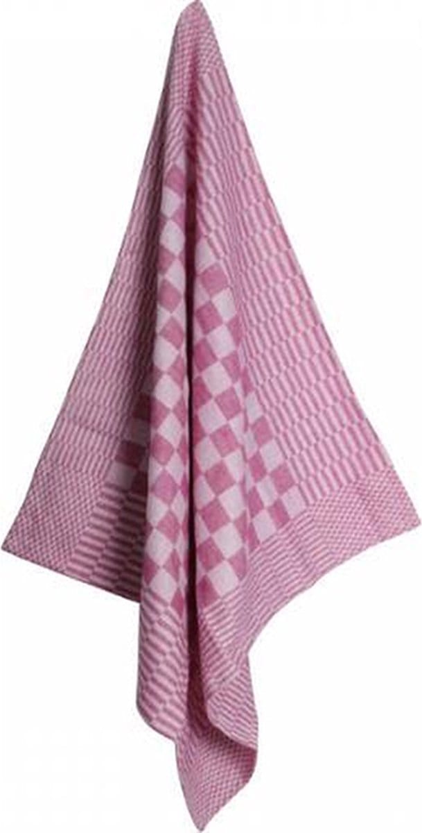 Horeca Pompdoek - Blokdoek - Theedoek Dubbeldraads Roze (10 stuks)