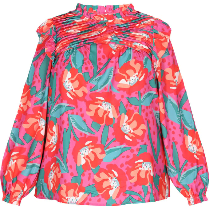 IZIA Grote maat blouse vrouwen roos
