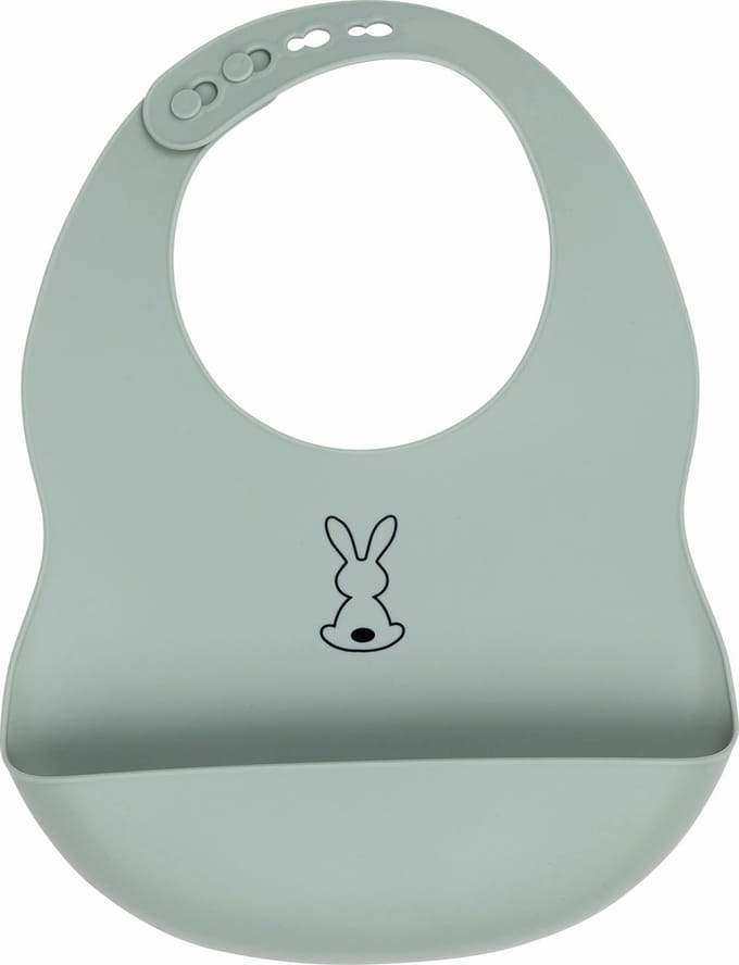 Nattou Slabbetje met Opvangbakje - Silicone - 25 cm - Groen