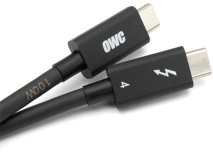 OWC 0.7 Meter Universal Cable and Full Capability for all Thunderbolt 3, Thunderbolt 4, USB-C and USB 4 devices - Black