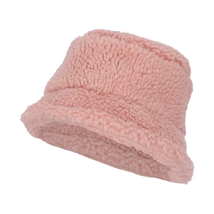 Hoedje Meisjes - Teddy Wol - One Size - Licht Roze / 4/8 Jaar