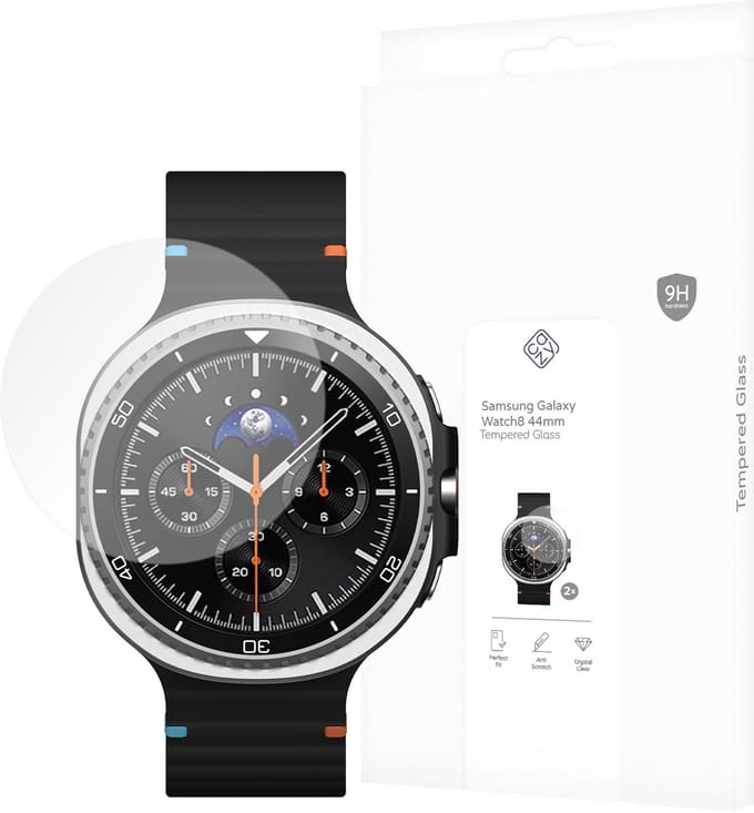 Cazy screenprotector geschikt voor Samsung Galaxy Watch 8 44mm - 2 stuks - Gehard Glas