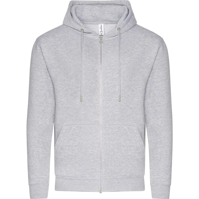 Organic Hoodie met rits en capuchon Heather Grey - M