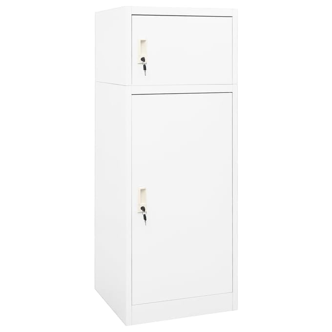 vidaXL - Zadelkast - 53x53x140 - cm - staal - wit
