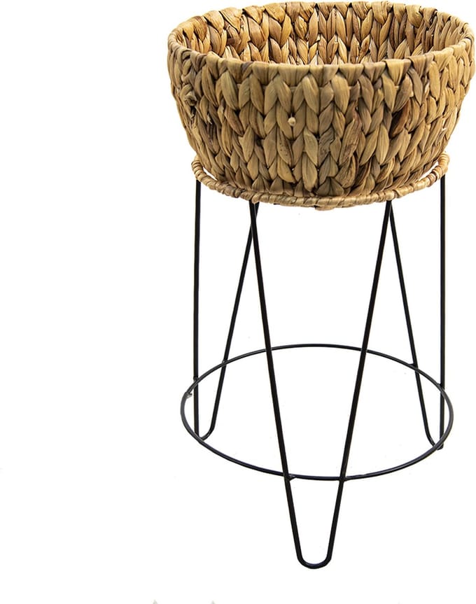 Clayre & Eef Plantenstandaard Ø 28x53 cm Bruin Zeegras