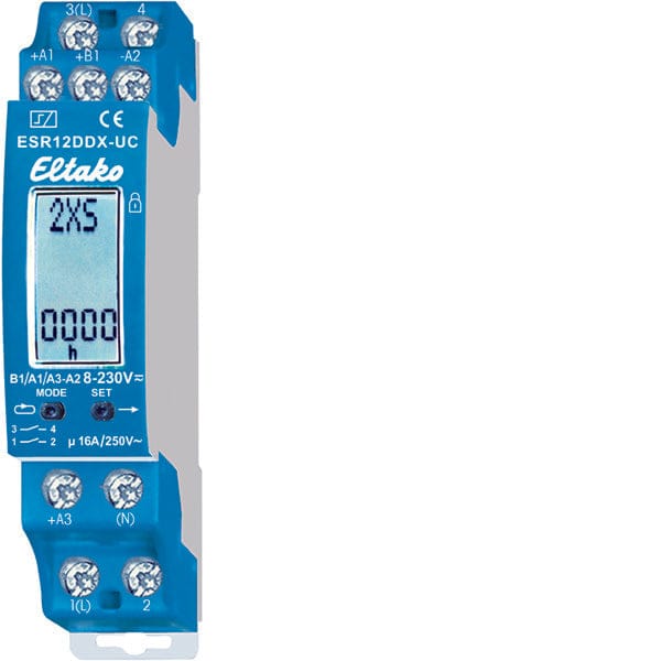 Eltako 21200302 ESR12DDX-UC Stroomstootschakelaar Multifunctioneel 230 V 1 stuk(s) Tijdsduur: 0.1 - 14400 s 2x NO Piece