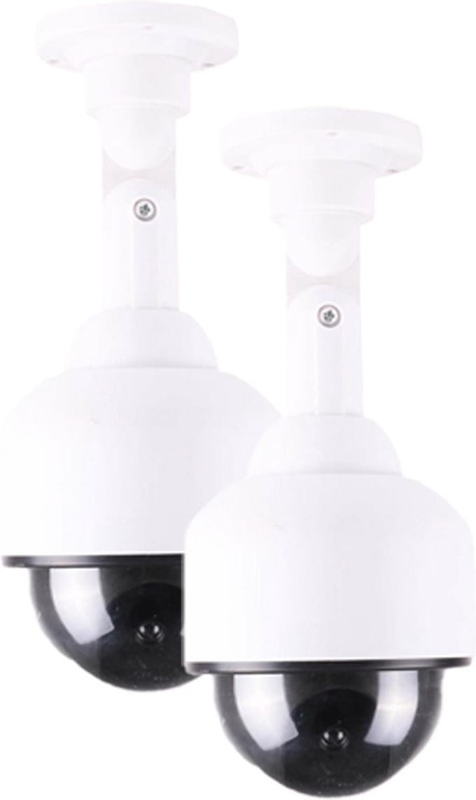 Benson Dummy Beveiligings Camera - 2x - LED dome - kunststof - realistisch - binnen en buiten