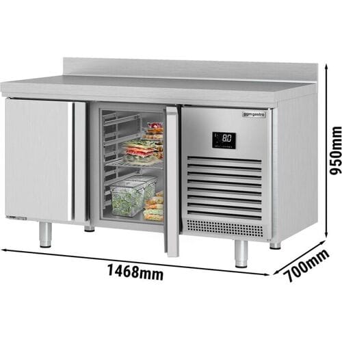 GGM Gastro Koelwerkbank PREMIUM PLUS - 1468x700mm - met 2 deuren - met opstand