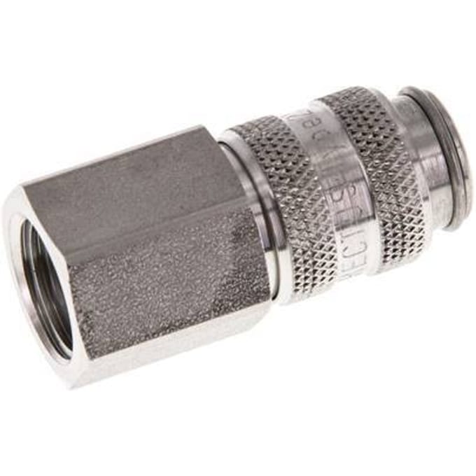 RVS 306L DN 5 Luchtkoppeling Snelkoppeling G 1/4 inch Binnendraad Double Shut-Off - CLS5-F-SSL-SV-P-014