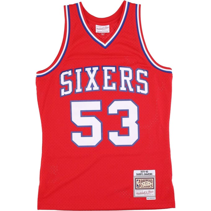 Basketbaltanktop heren Nba Dark Jersey Hardwood Classics No 53 Darryl Dawkins 1979-80 Phi76e