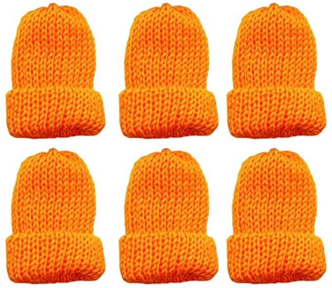 Set van 6 kleurrijke gebreide eierwarmers voor ontbijt