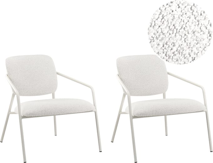LOA - Set van 2 fauteuils - Gebroken wit - Polyester
