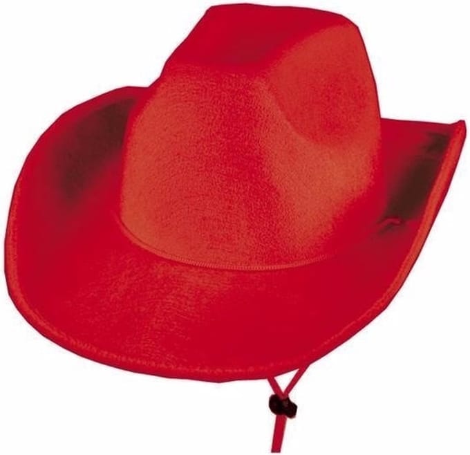 Rode cowboyhoed voor volwassenen - Vilt - Carnaval verkleed hoeden
