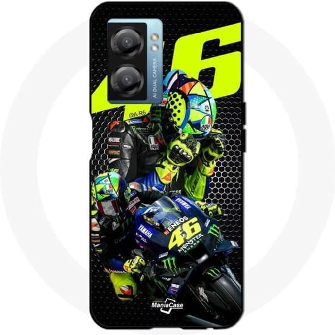 Coque - Maniacase - Oppo A77 5G - Valentino Rossi Logo - Souple - Noir