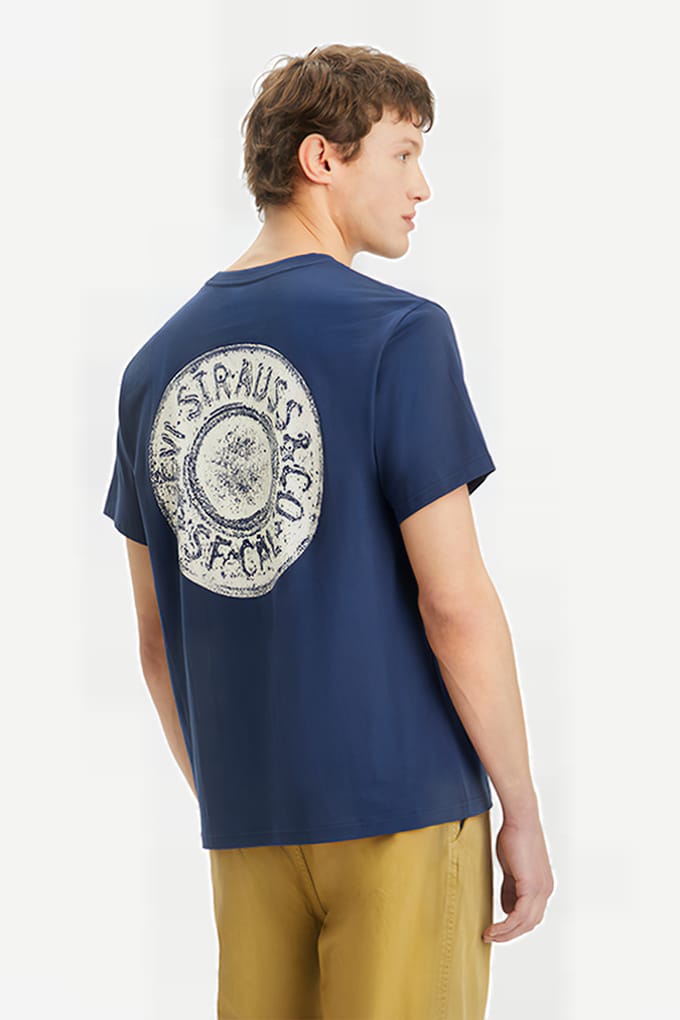 Levi's Ss Printed T-shirt Navy Größe: S | Bedruckte T-Shirts Outlet | Herren | Blau