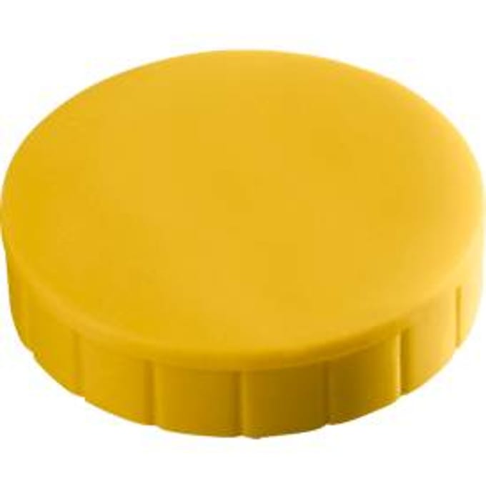 MAUL Magneet rond 10 stuks 0,8 kg kunststof Ferriet bruchsicher erodiert lackiert Ø 3.2 x 0.96 cm geel