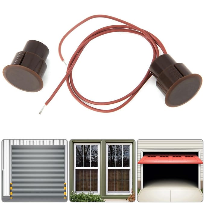 Bedrade NC Type Magnetisch Alarm Deur Raam Contact Sensor Detector Reed Schakelaar black