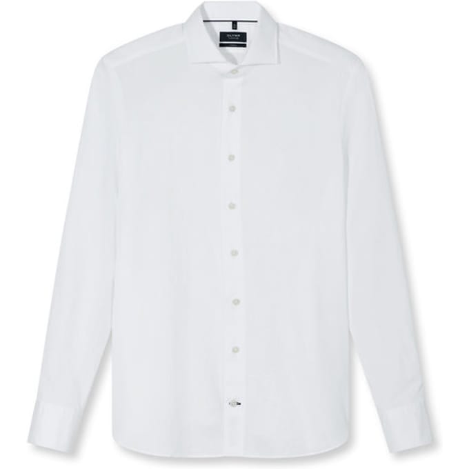 OLYMP Signature Casual Overhemd, Tailored Fit, Cutaway, Wit