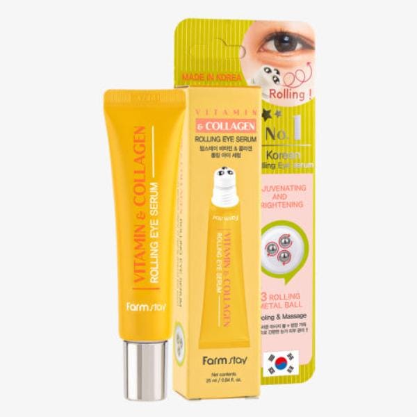 FarmStay Collagen Rolling Eye Serum 25ml / 0.85 fl.oz. (10 Options) #Hyaluronic 25ml * 2pcs