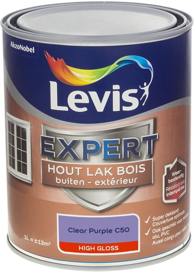 Levis - Expert Hout Lak Buiten High Gloss Mix - Clear Purple C50 - Mengverf - 1 L