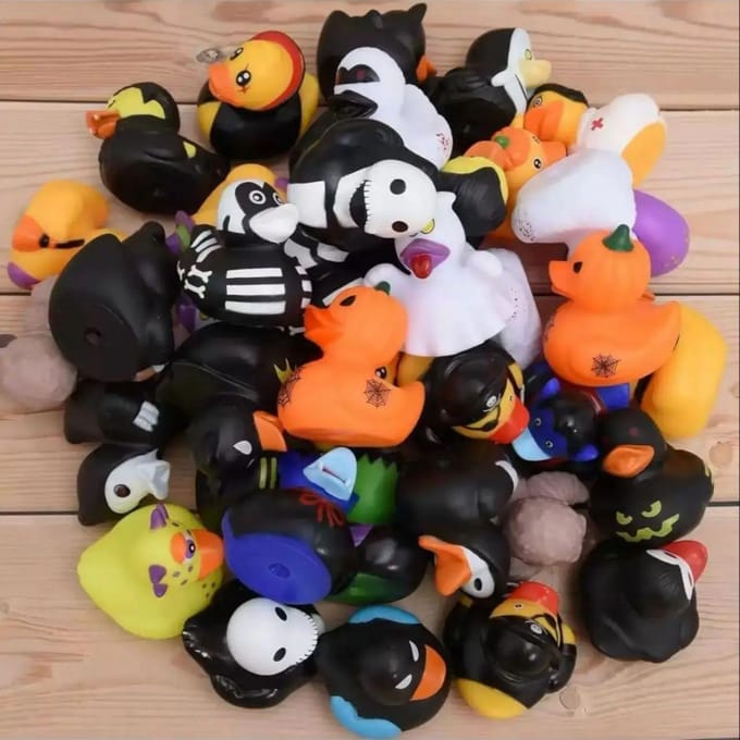 61224 Stuks Halloween Rubberen Eendjes Halloween Rol Verpakking Rubberen Eendjes Pompoen Rubberen Eendje Grappig Rubber Speelgoed Voor Kinderen white