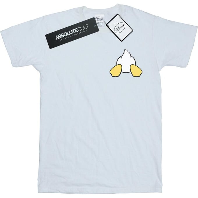 Disney Heren Donald Duck Rugzijde Borstprint T-Shirt (Wit)