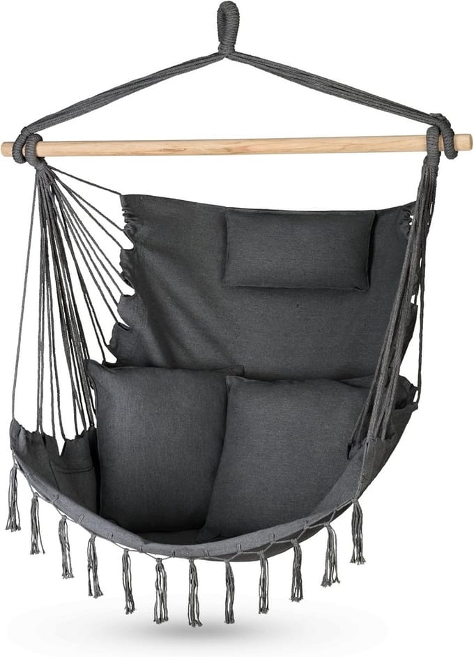Comfortabele Boho Hangstoel voor Buiten en Binnen – Inclusief Kussens