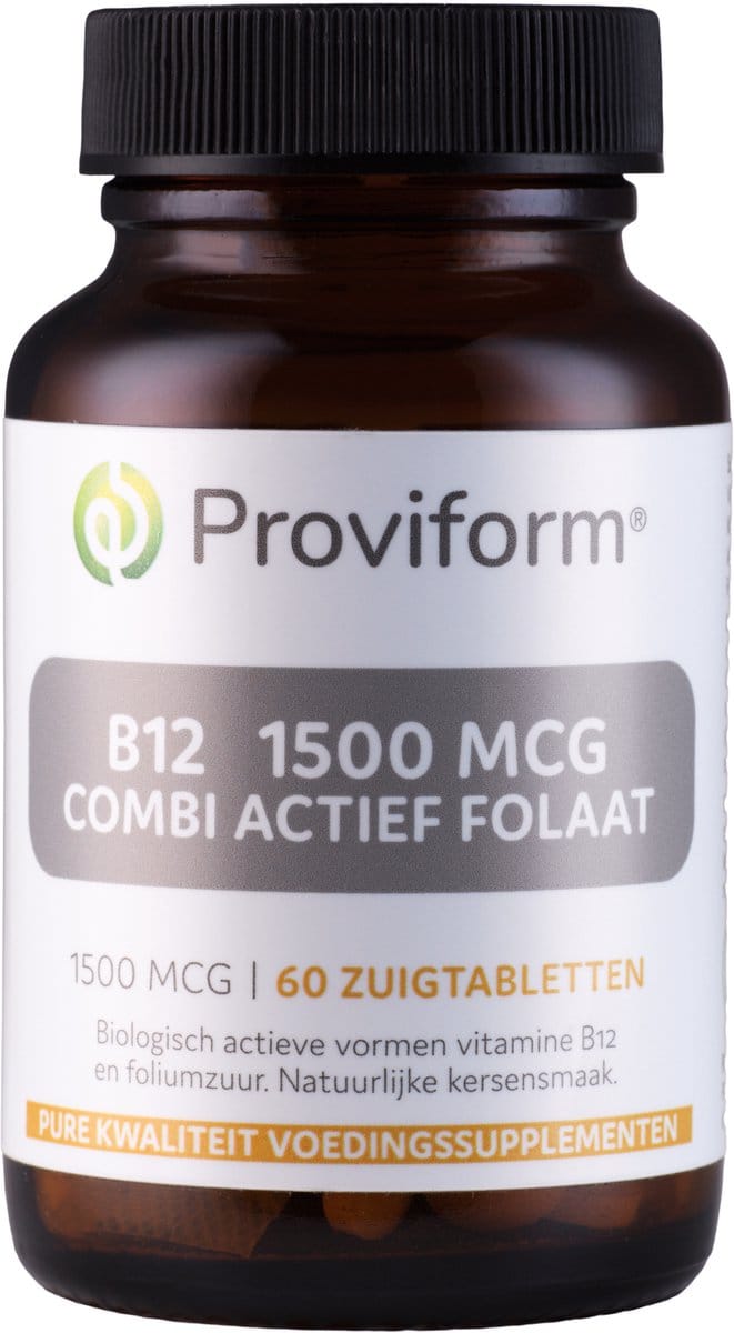 Proviform Vitamine B12 1500mcg combi actief folaat 60 Zuigtabletten