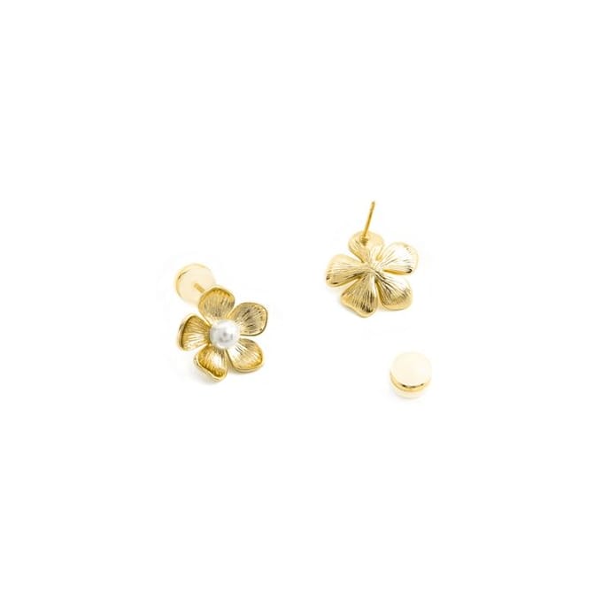 Luxenter 18k goudkleurige oorbellen met witte parel - Miclaw