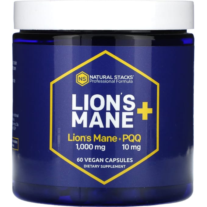 Natural Stacks, Helicopteranium paddenstoel + PQQ, 60 vegetarische capsules