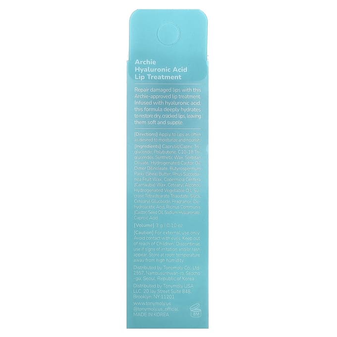 TonyMoly, Original Squishmlows™, Hyaluronzuur Lipbehandeling, Archi, 3g (0,1 oz)