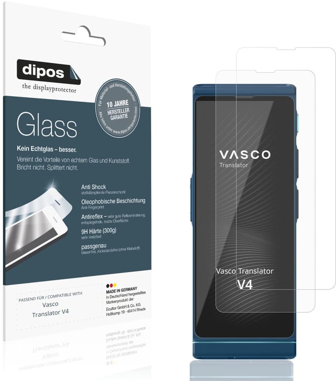 dipos – 2x Matte Pantserfolie geschikt voor Vasco Translator V4 | 9H Screenprotector