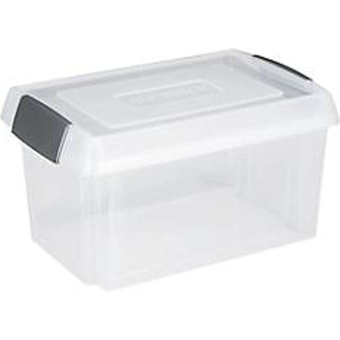 Sunware Nesta kantoor opbergbox 60L - 61.5x40.5 x 33 cm - Transparant/Grijs