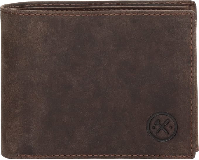 Hide & Stitches Idaho Portemonnee - 100% Leer - Donkerbruin