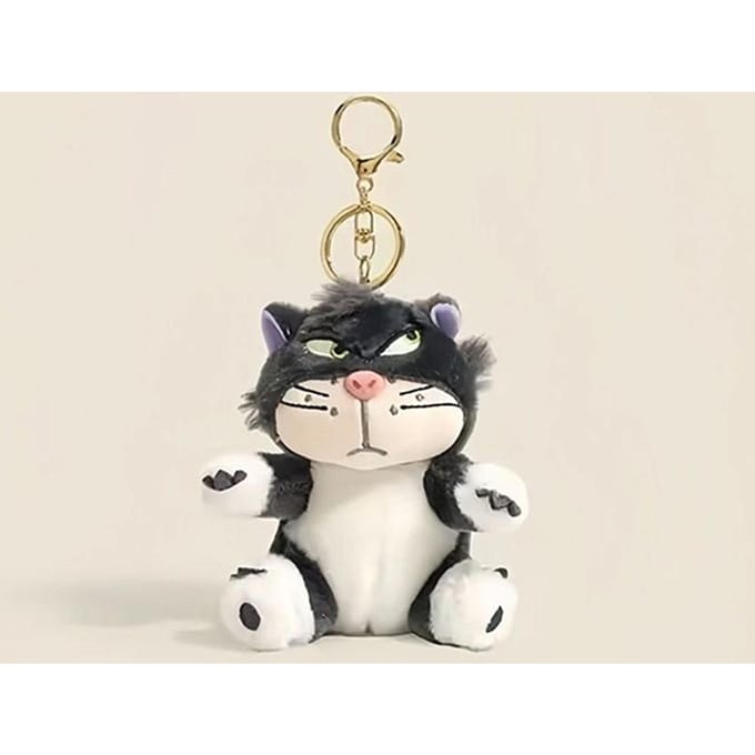 Grappige Lucifer Kat sleutelhanger pluche hanger creatieve scheel katje tas pop compact 12CM gray