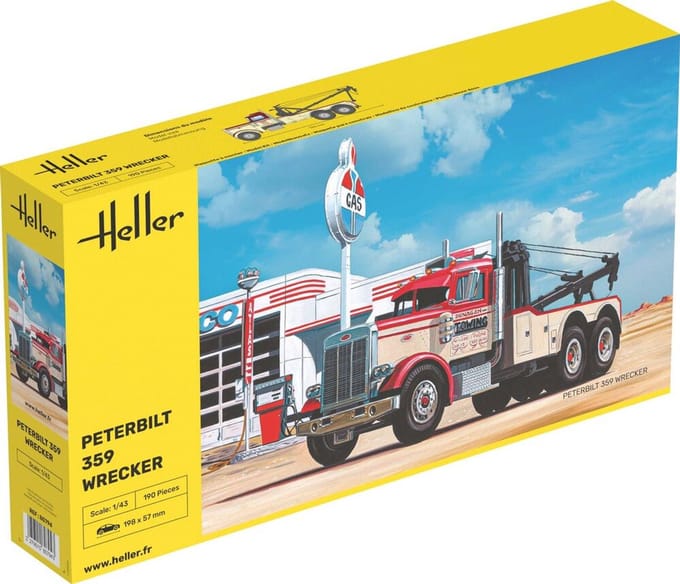 Heller Modelbouwpakket Auto - 80794 Peterbilt 359 Wrecker - Amerikaanse Takelwagen Plastic - 1:43 - Modelbouw