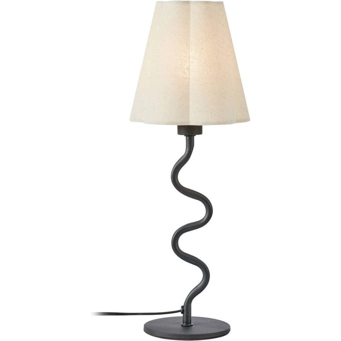 Markslöjd Tafellamp Veya, zwart/beige, linnen, hoogte 41 cm, E14