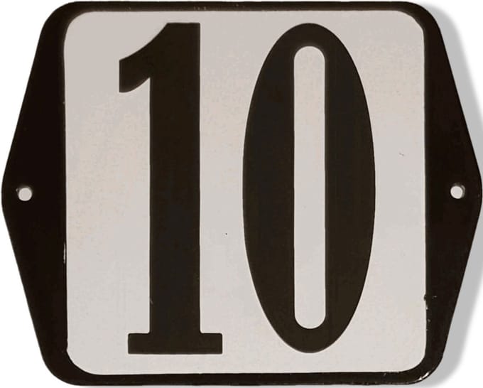 Huisnummer standaard nummer 10