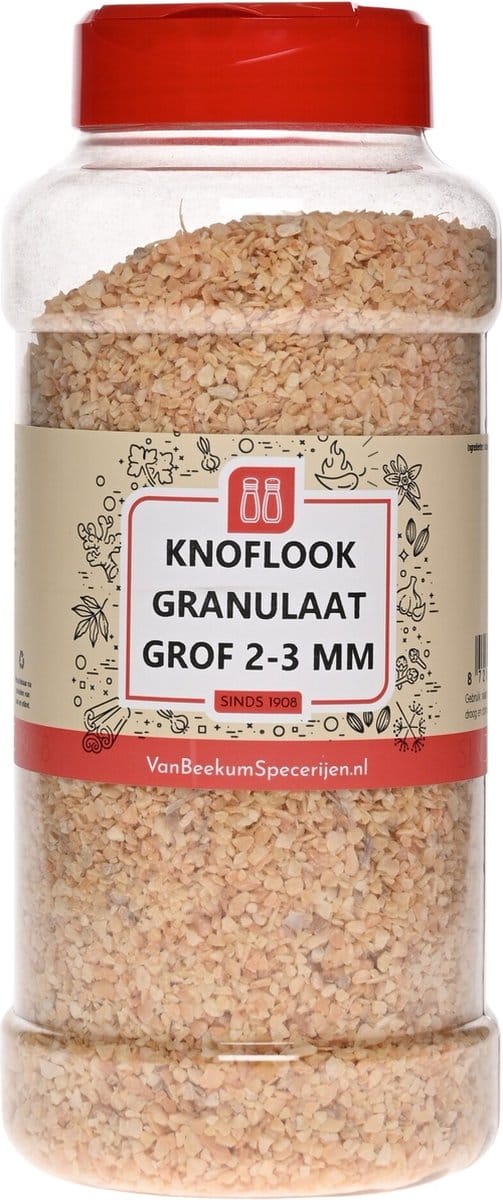 Van Beekum Specerijen - Knoflook Granulaat Grof 2-3 mm - Strooibus 540 Gram